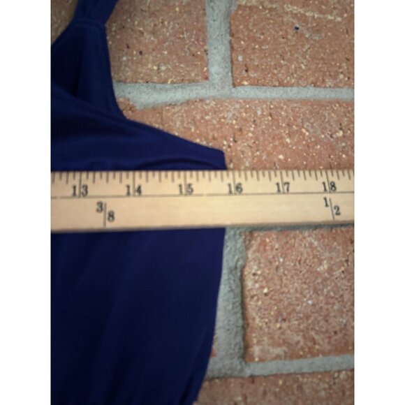 Anthropologie Odille Navy Silk Button-Front Tank Top With Ruffle Detail Size 6 - Picture 7 of 10